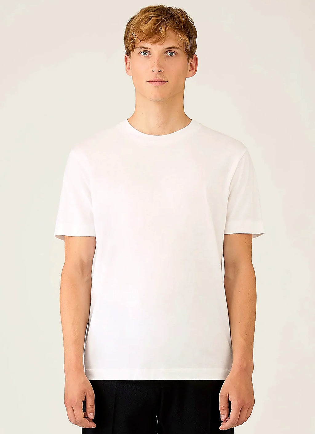 White silk cotton cashmere T-shirt for men