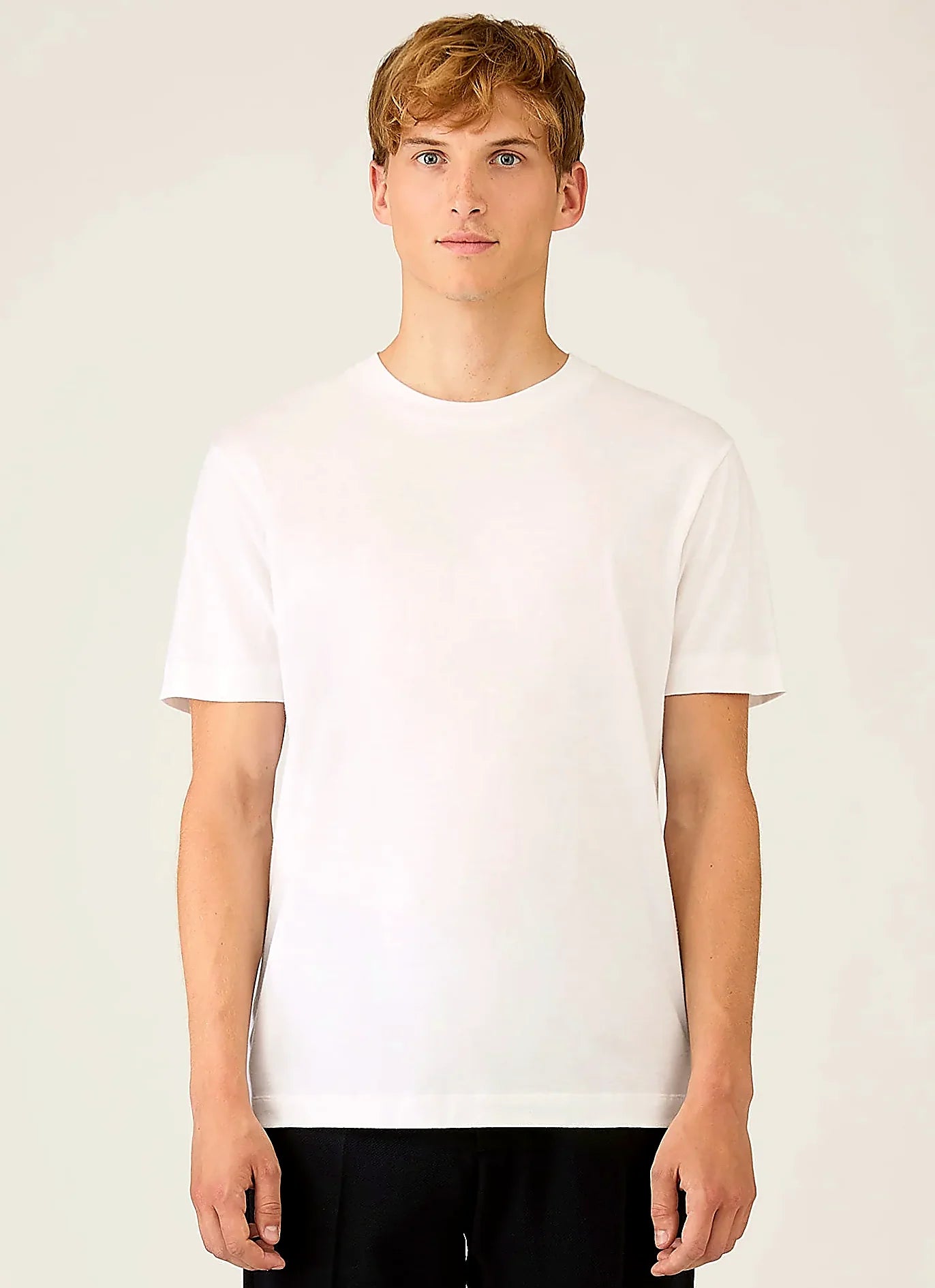 White silk cotton cashmere T-shirt for men