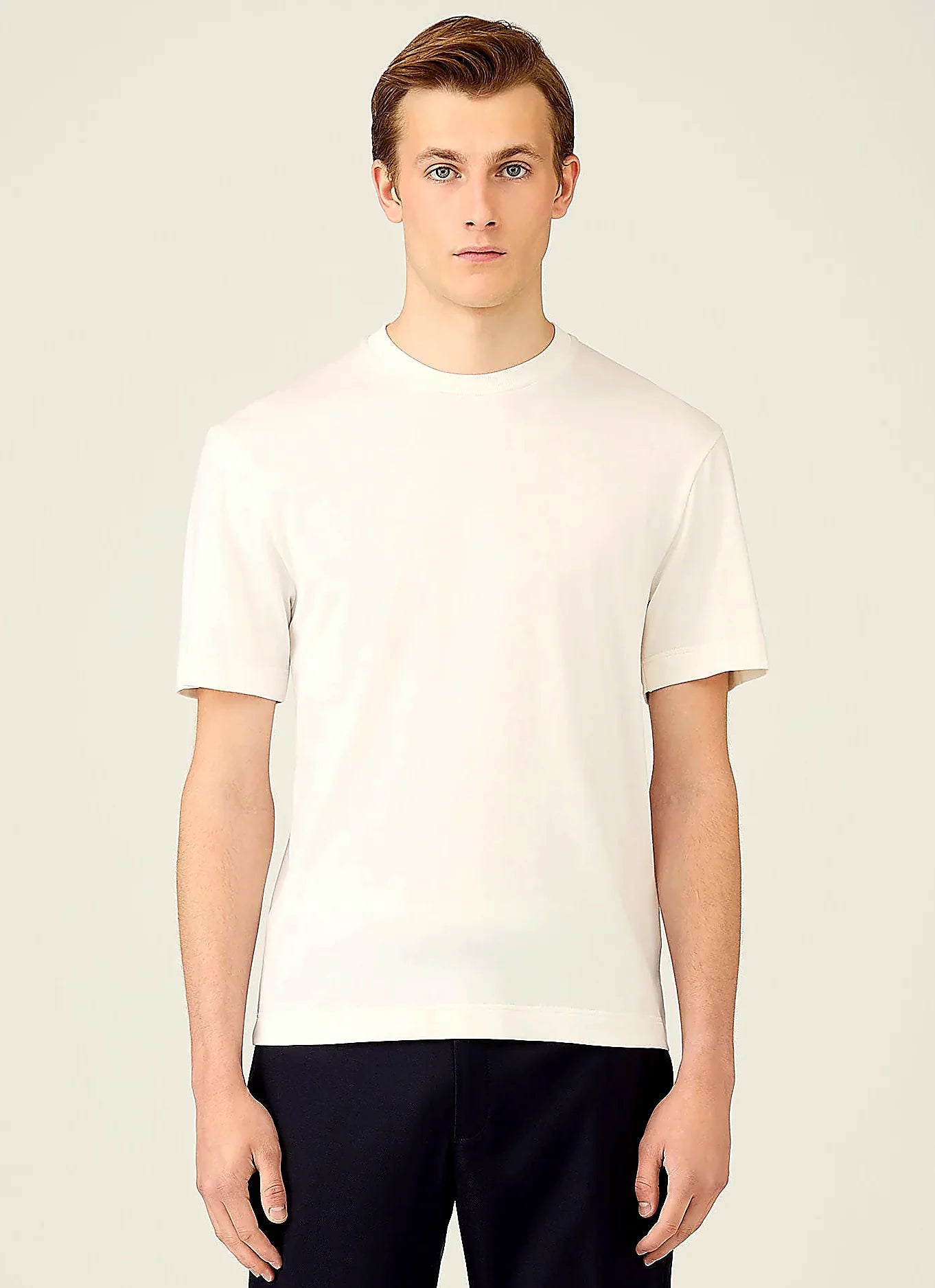White silk cotton T-shirt for men