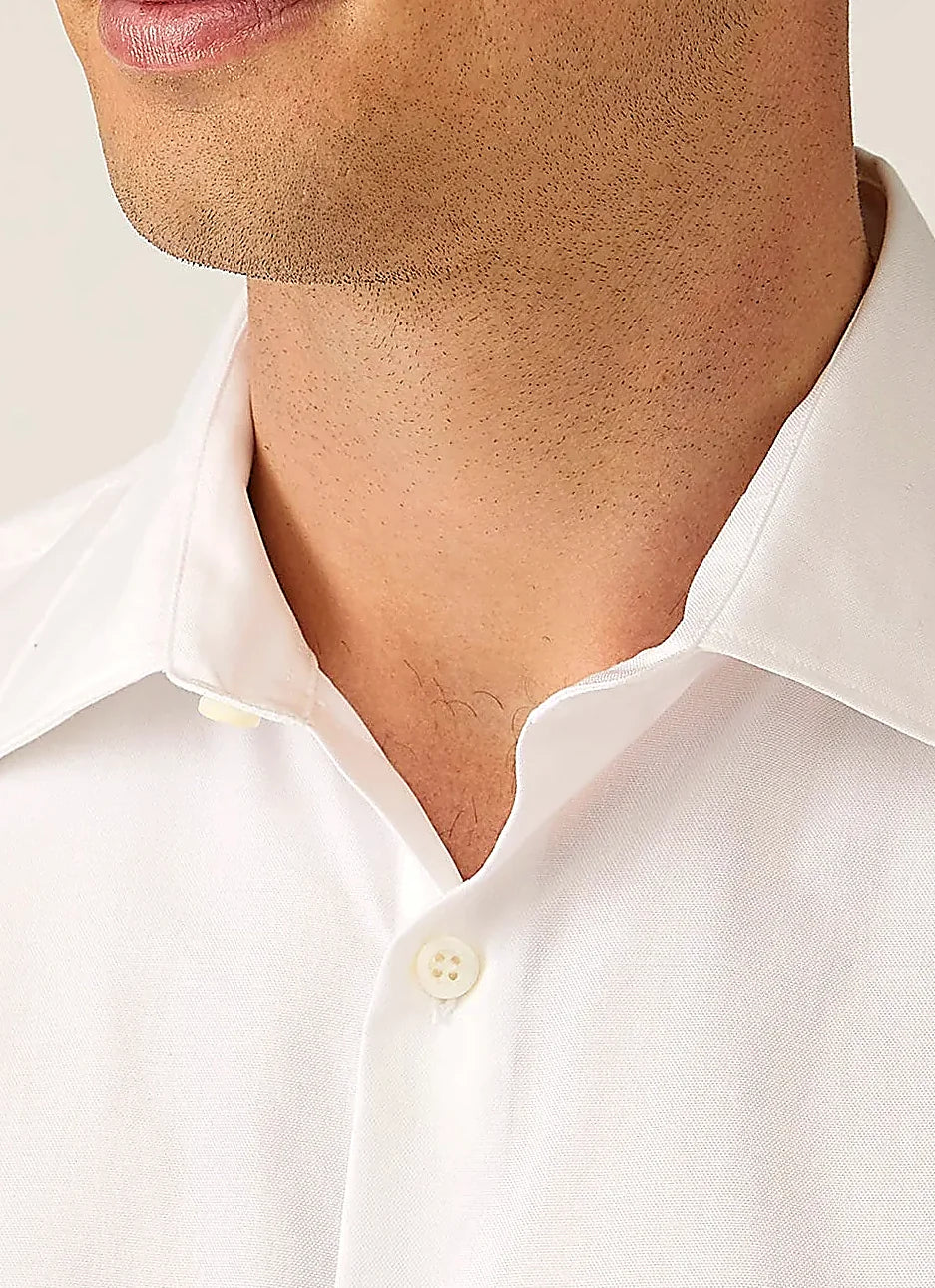 Men's two-fold cotton Oxford shirt in White