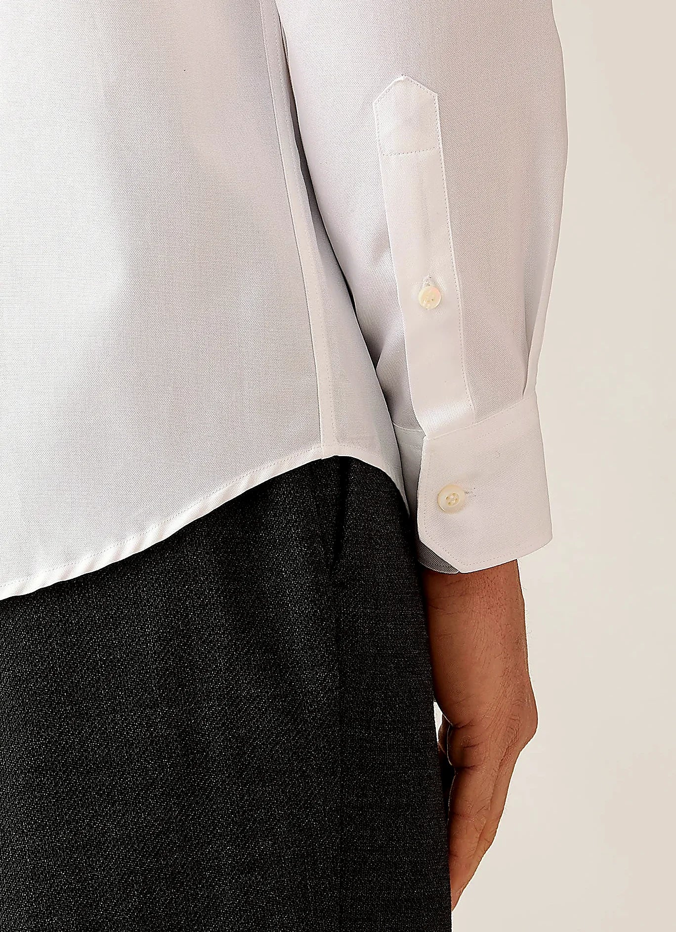 White Oxford shirt for men, two-fold cotton