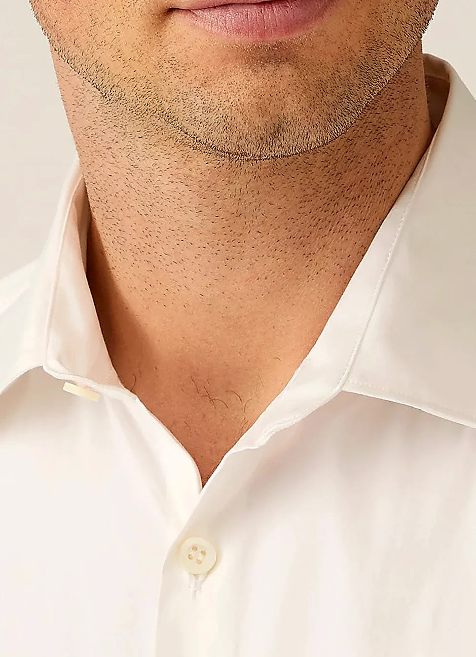 Men's cotton poplin poplin shirt in White