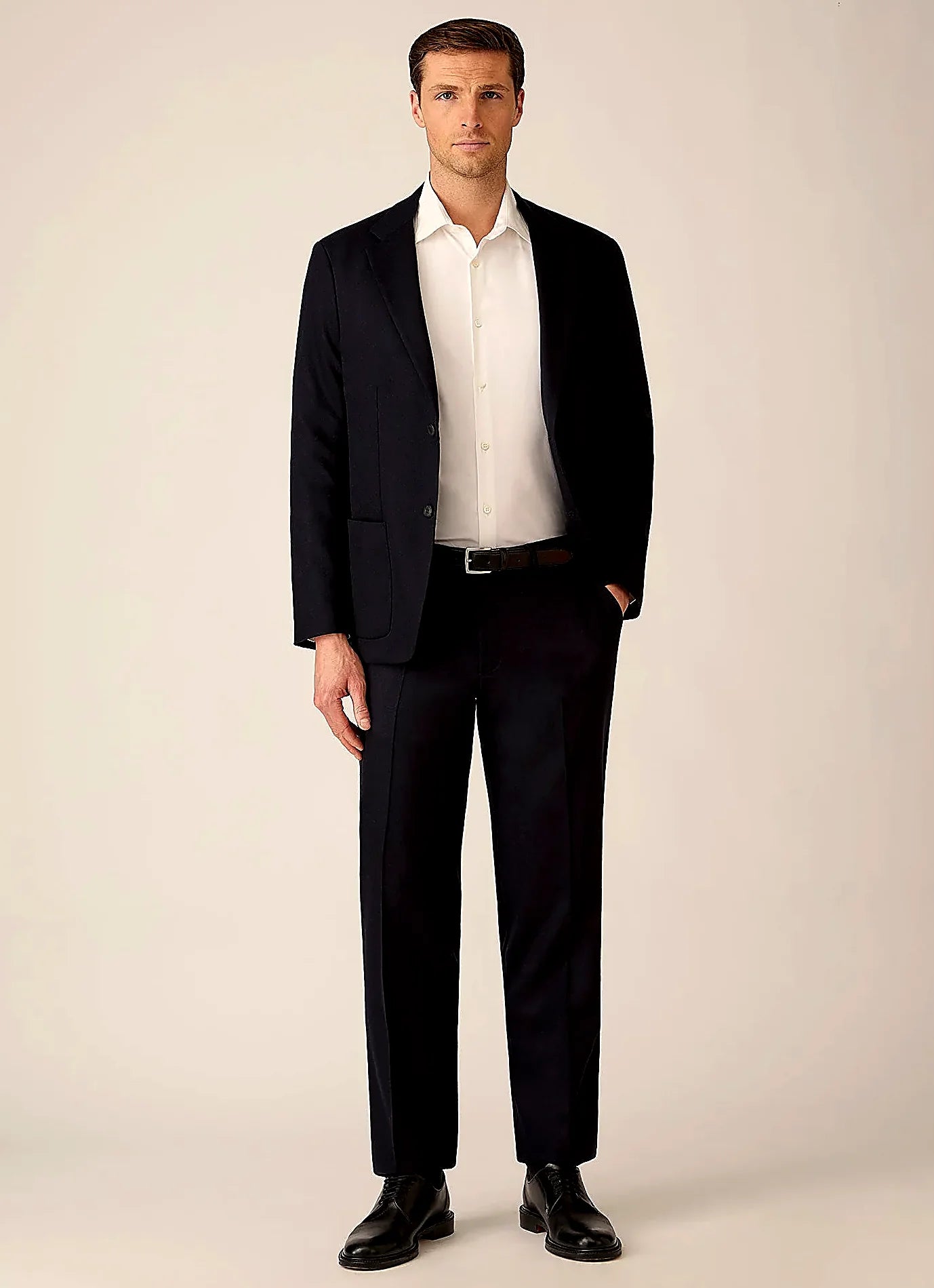 White poplin shirt in cotton poplin, slim fit