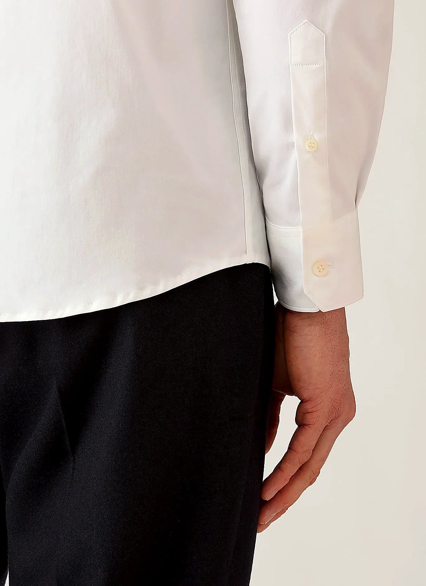 Men's Stretch Cotton Poplin Shirt in White