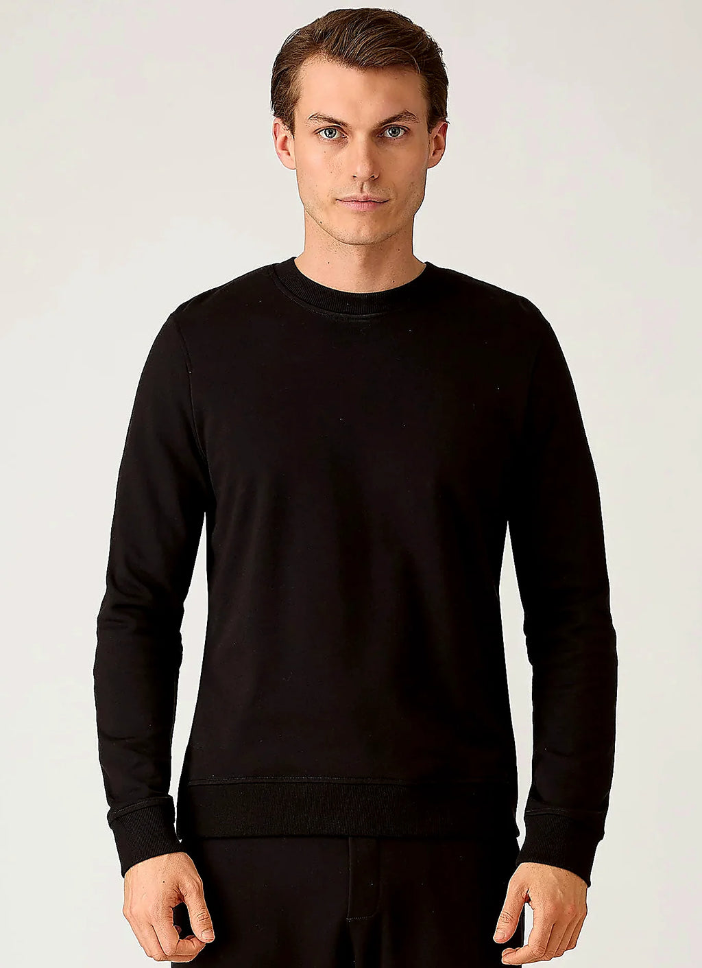 Black supima cotton sweatshirt for men
