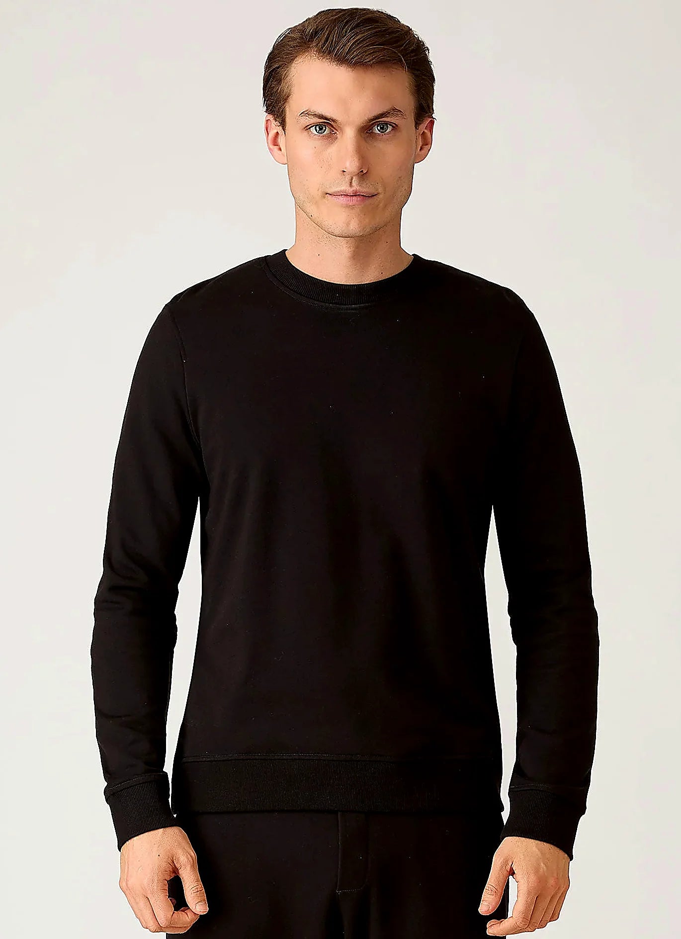 Black supima cotton sweatshirt for men