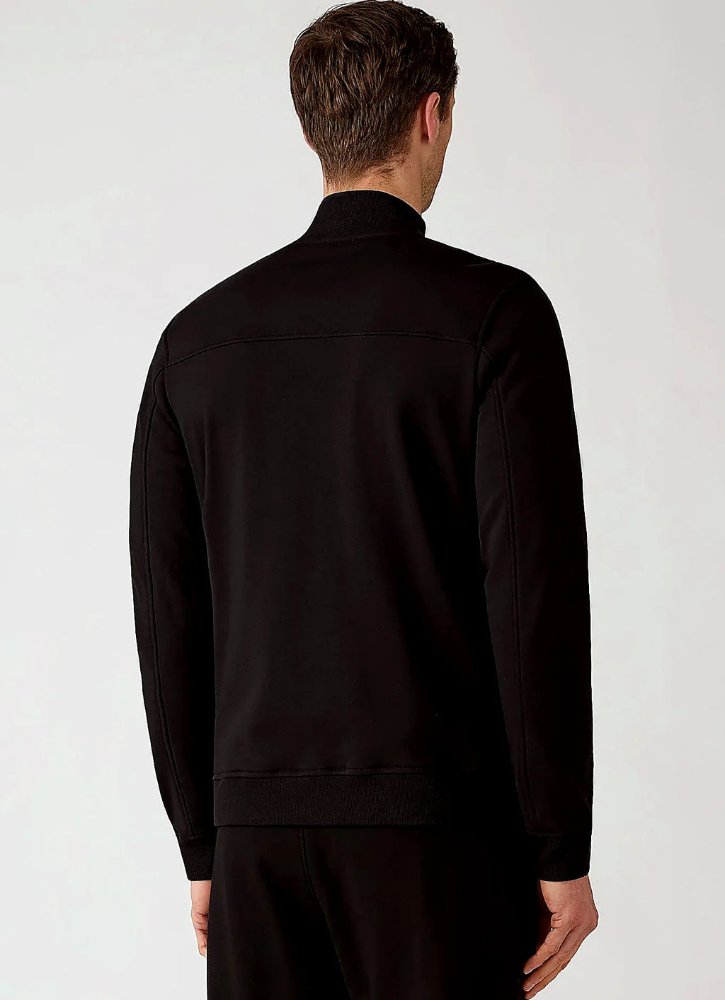 Men's supima cotton zip sweatshirt in Black