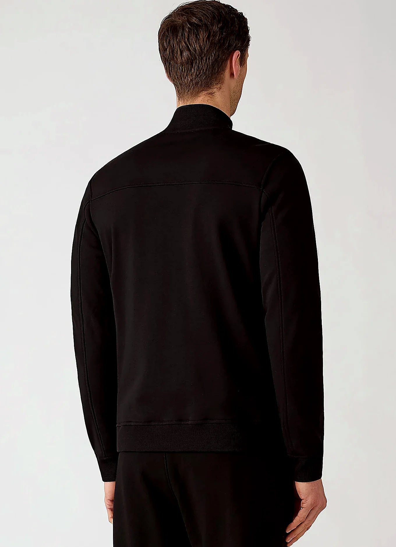 Men's supima cotton zip sweatshirt in Black