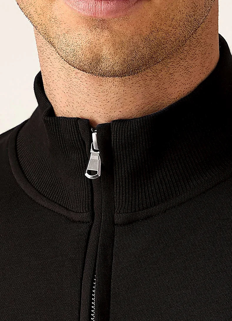 Black zip sweatshirt for men, supima cotton