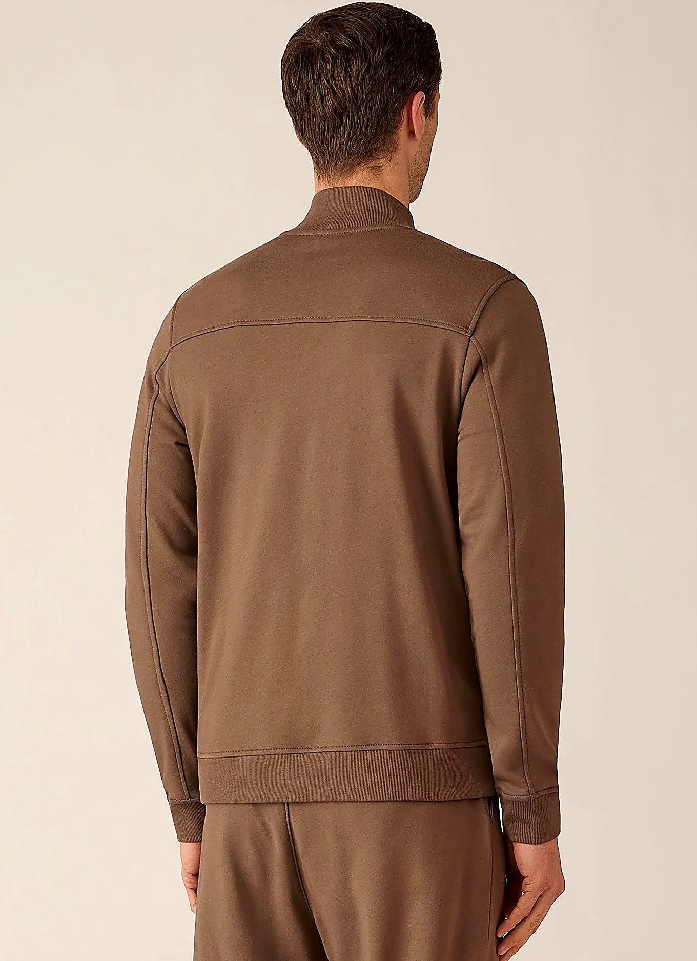 Men's loopback zip sweatshirt in Dark Cedar