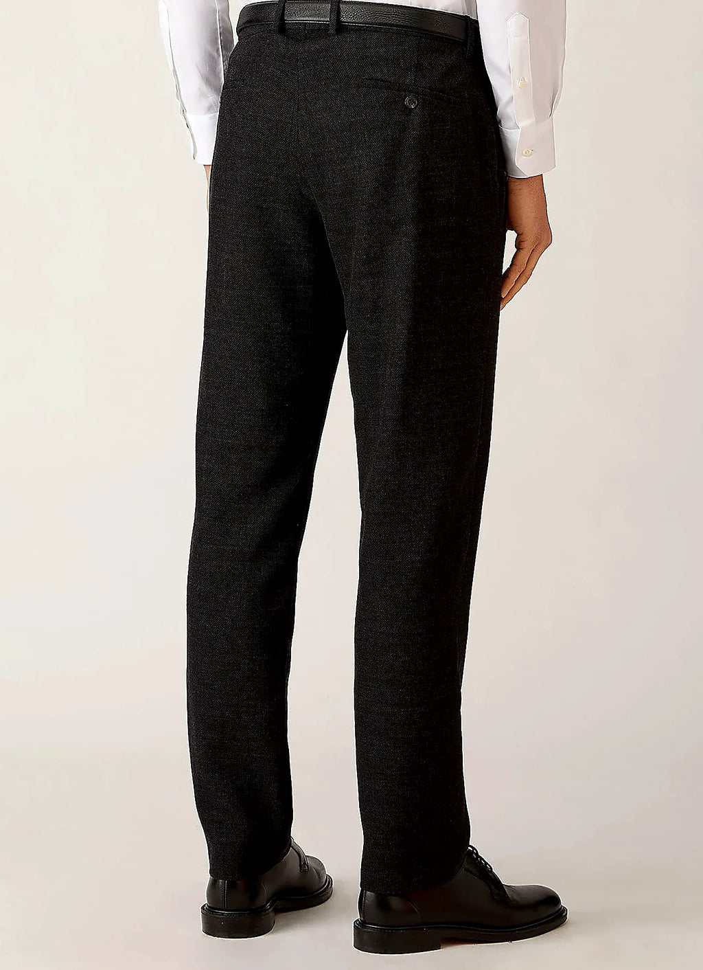 Men's textured wool trouser in Dark Charcoal