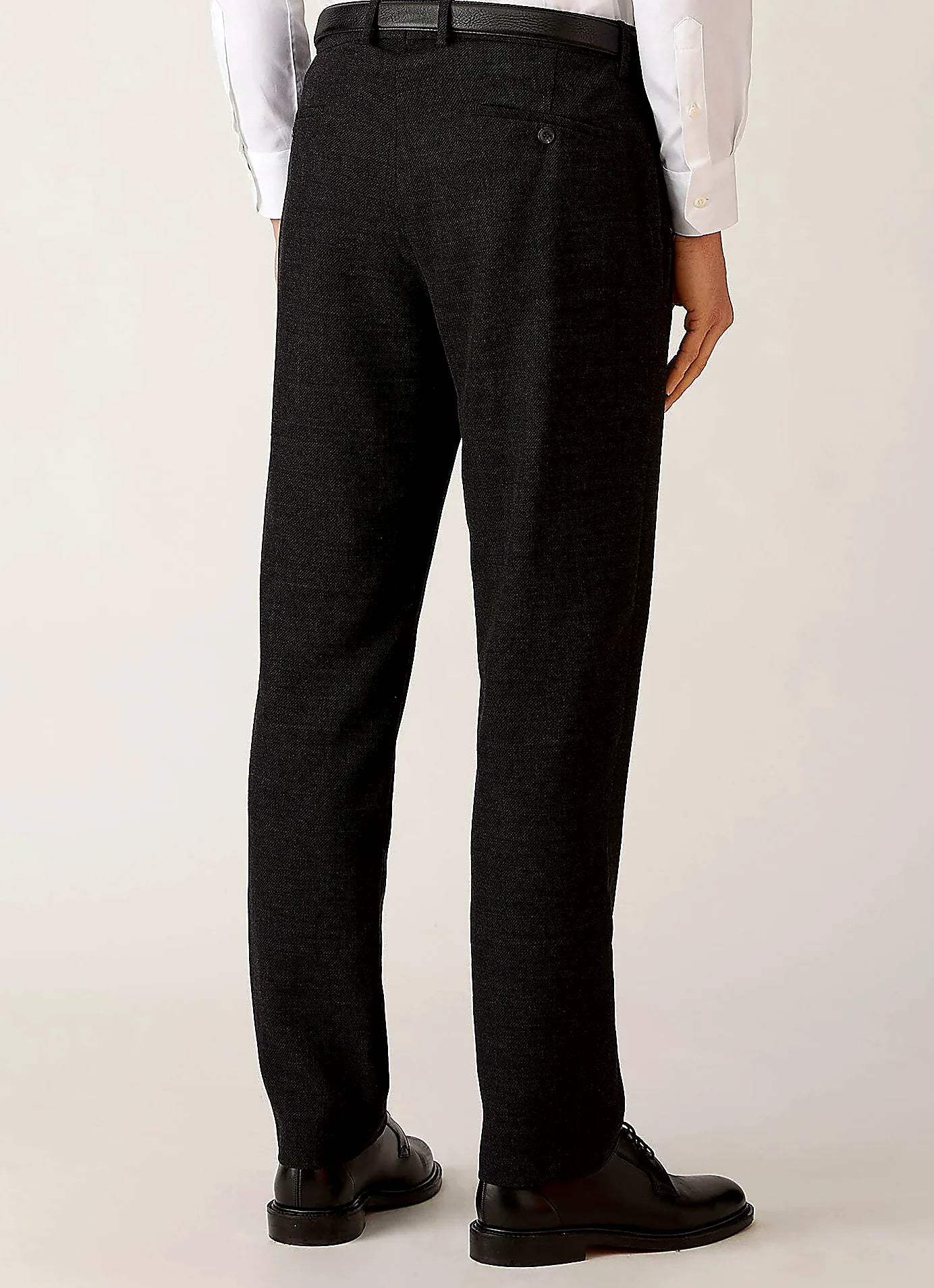 Men's textured wool trouser in Dark Charcoal