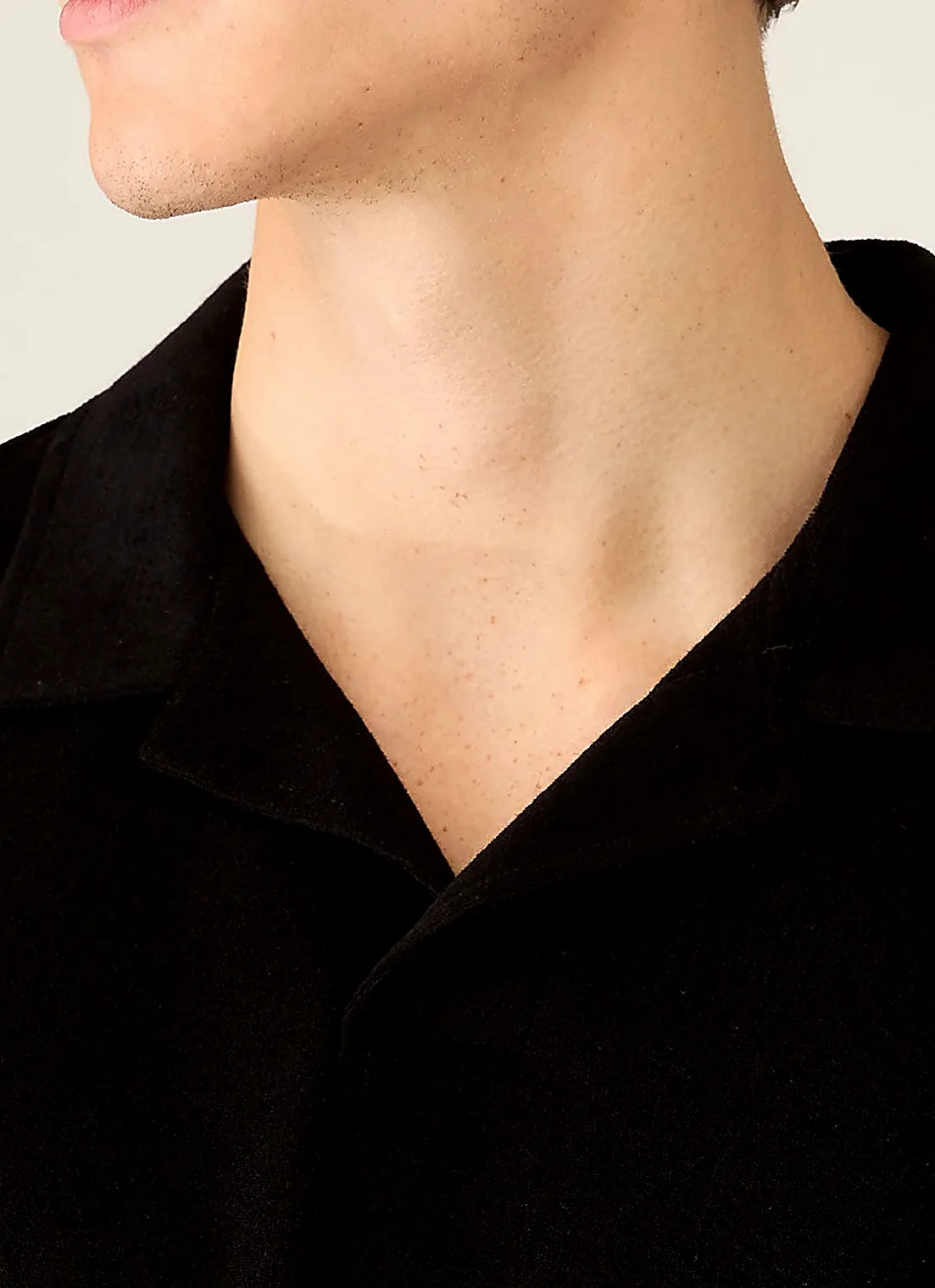 Black towelling polo shirt for men, cotton towelling