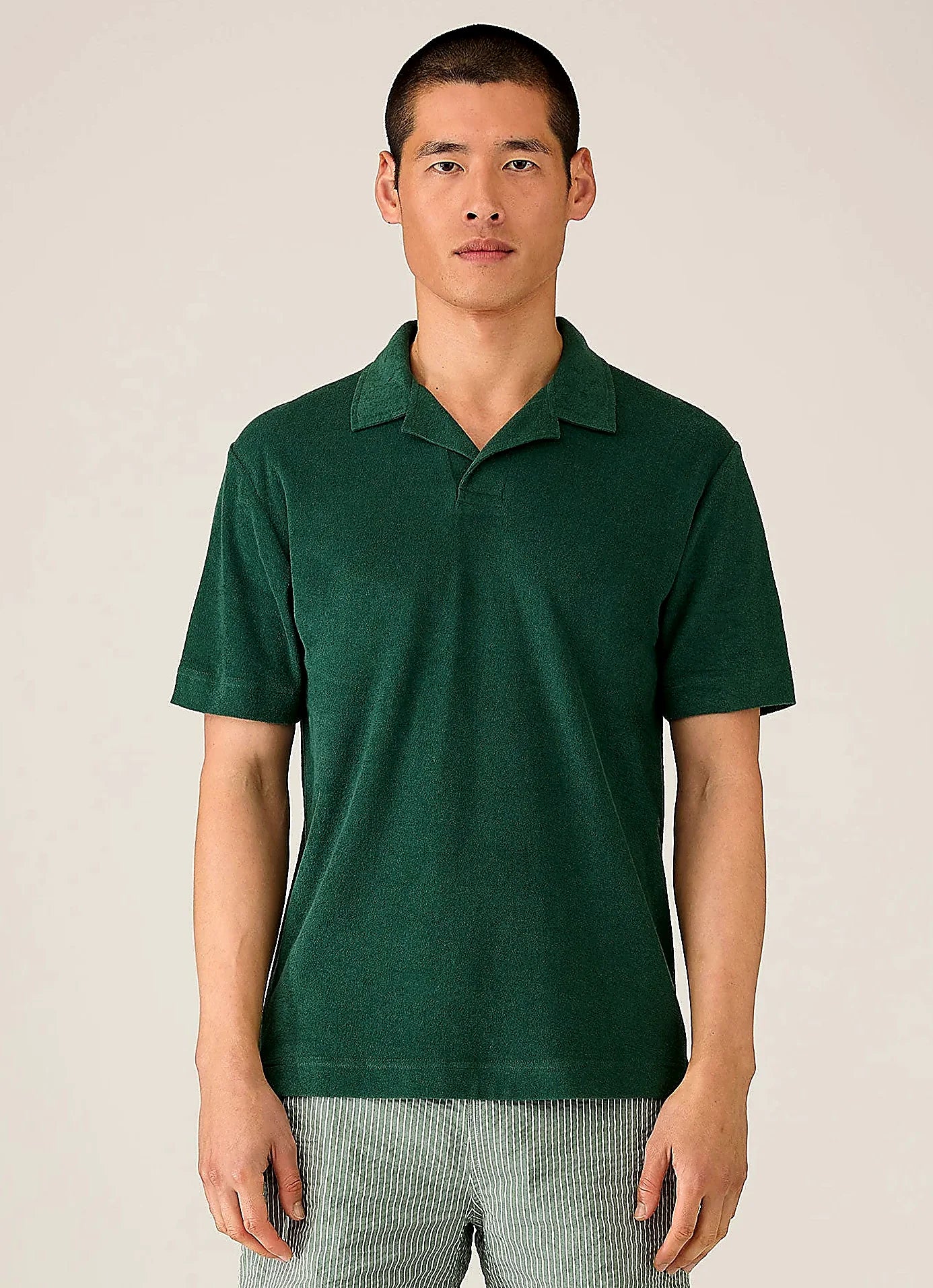 Forest cotton towelling towelling polo shirt for men