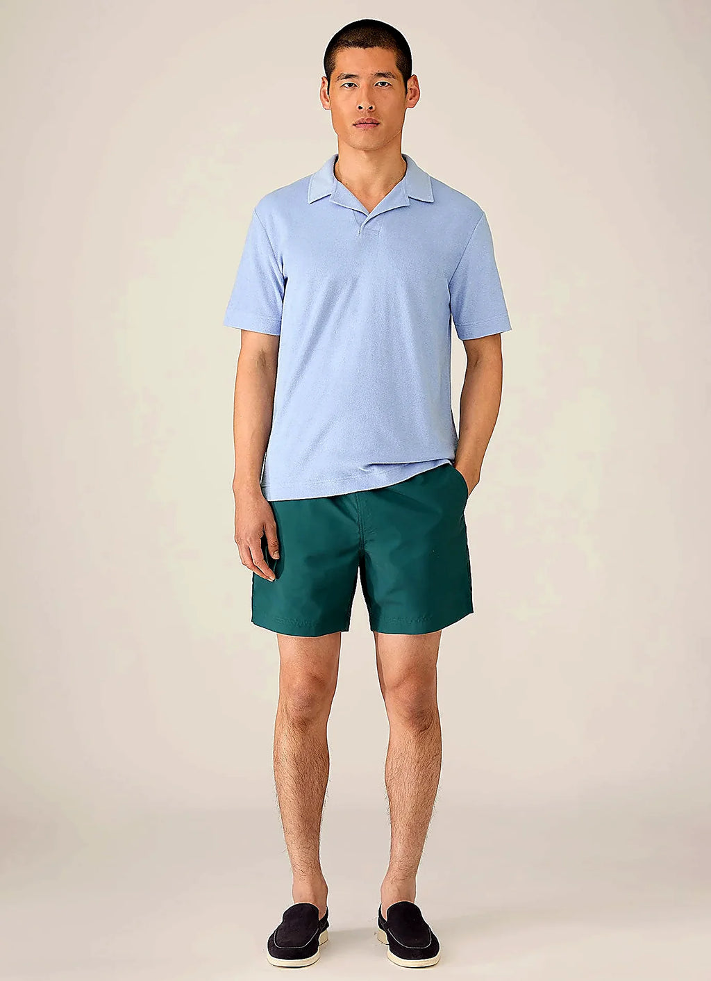 Sky towelling polo shirt in cotton towelling, everyday wear