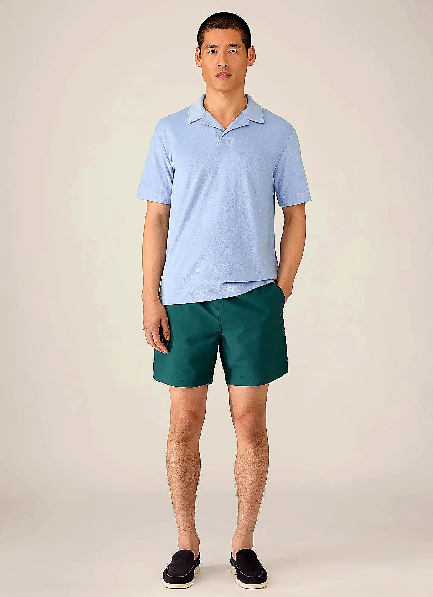 Sky towelling polo shirt in cotton towelling, everyday wear