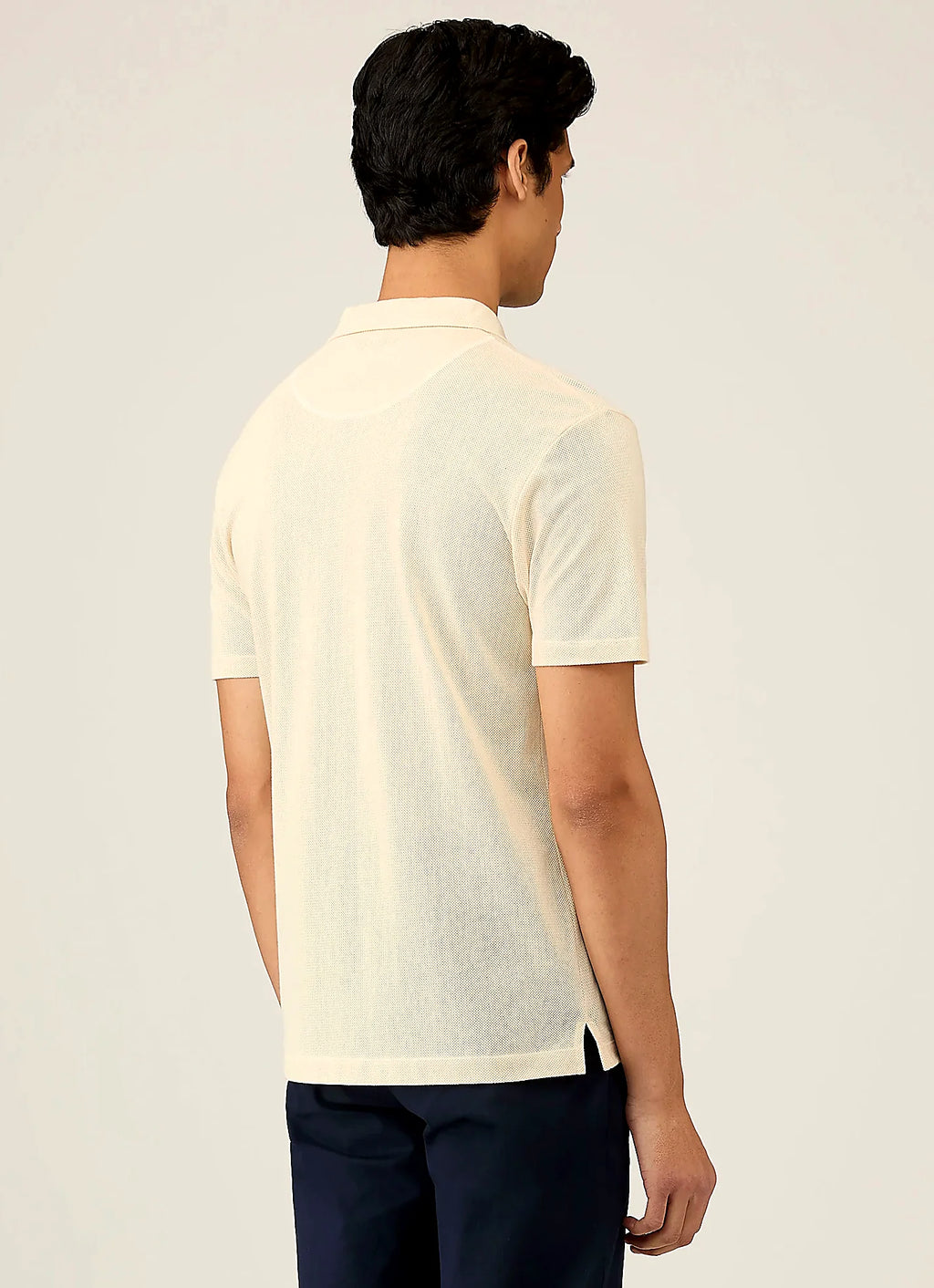 Men's mesh cotton polo shirt in Undyed