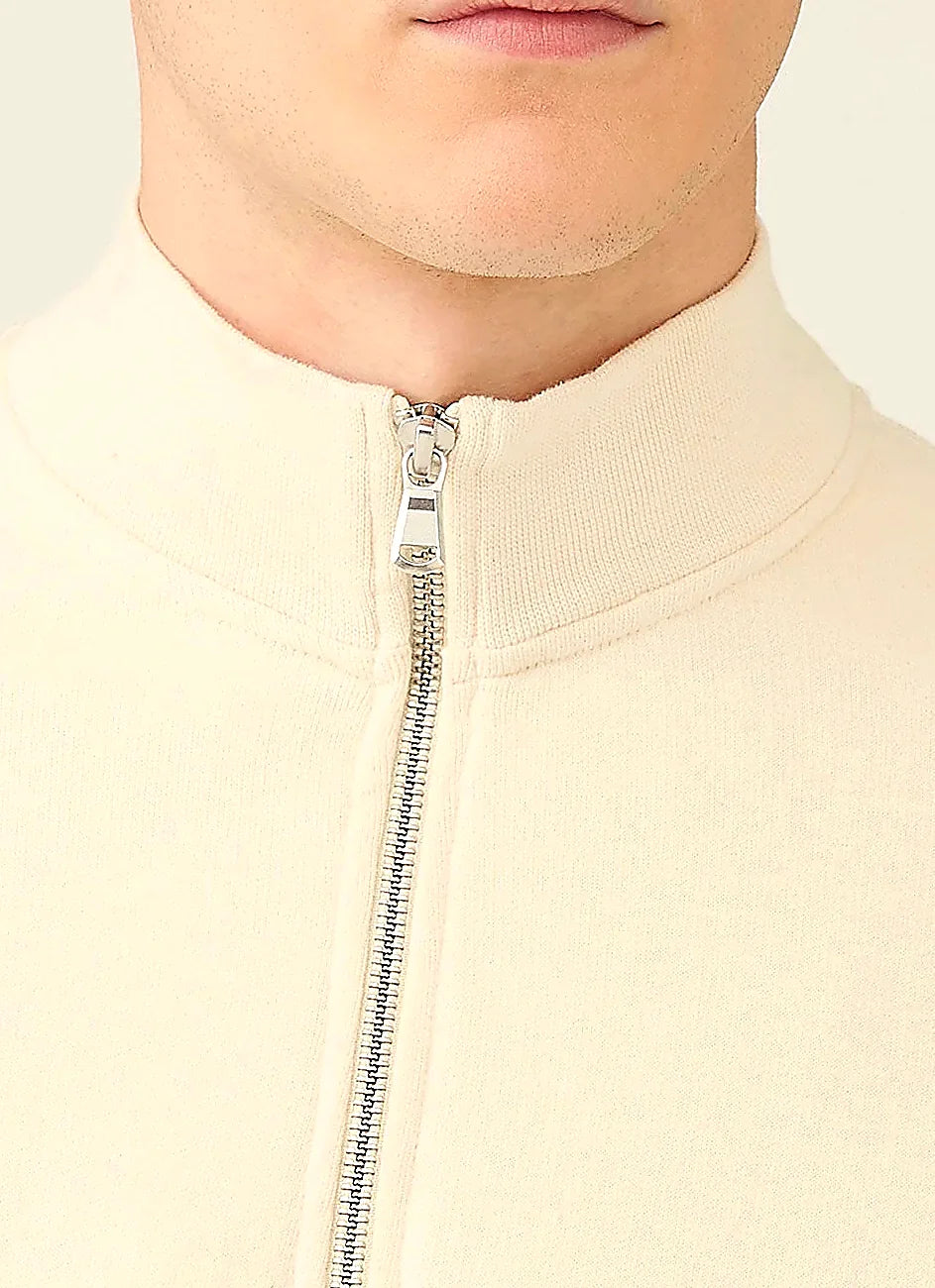 Undyed half zip sweatshirt for men, loopback