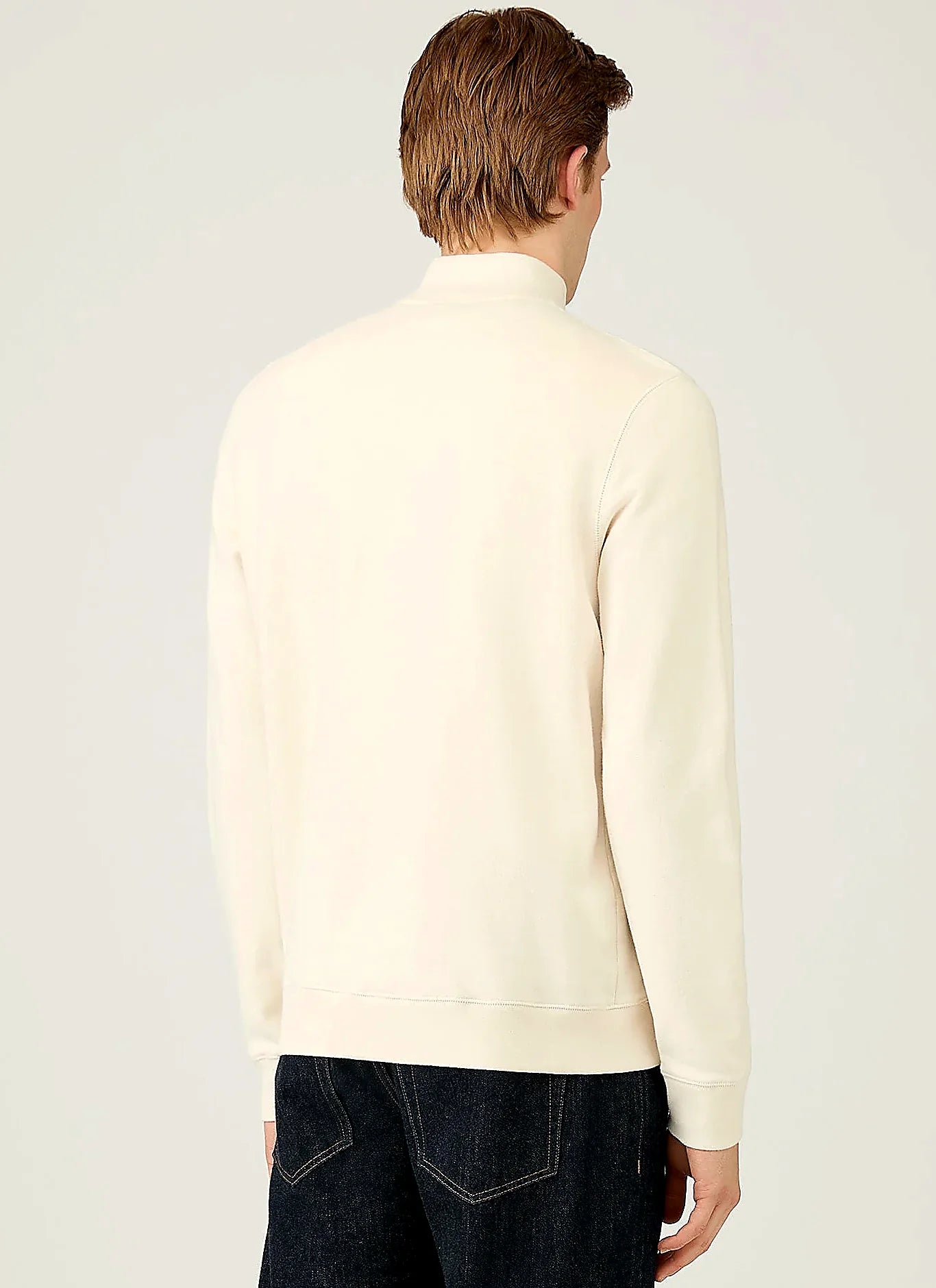 Men's loopback half zip sweatshirt in Undyed