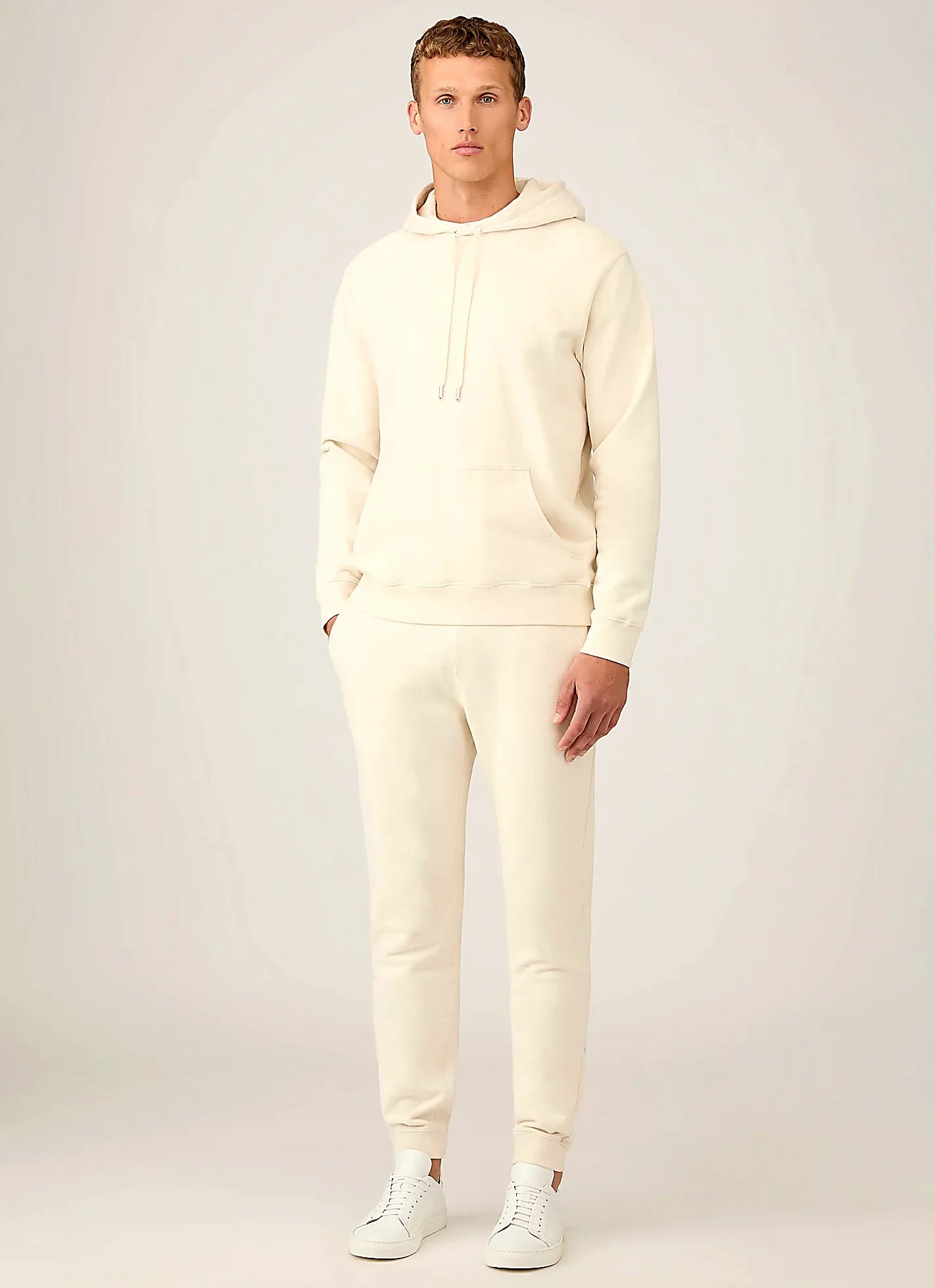Undyed hoodie in loopback, classic fit