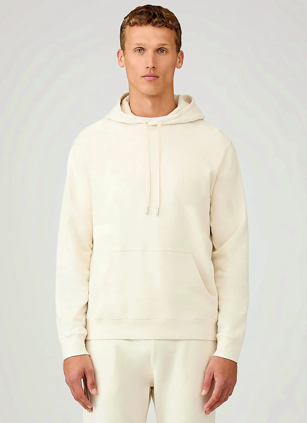 Undyed loopback hoodie for men