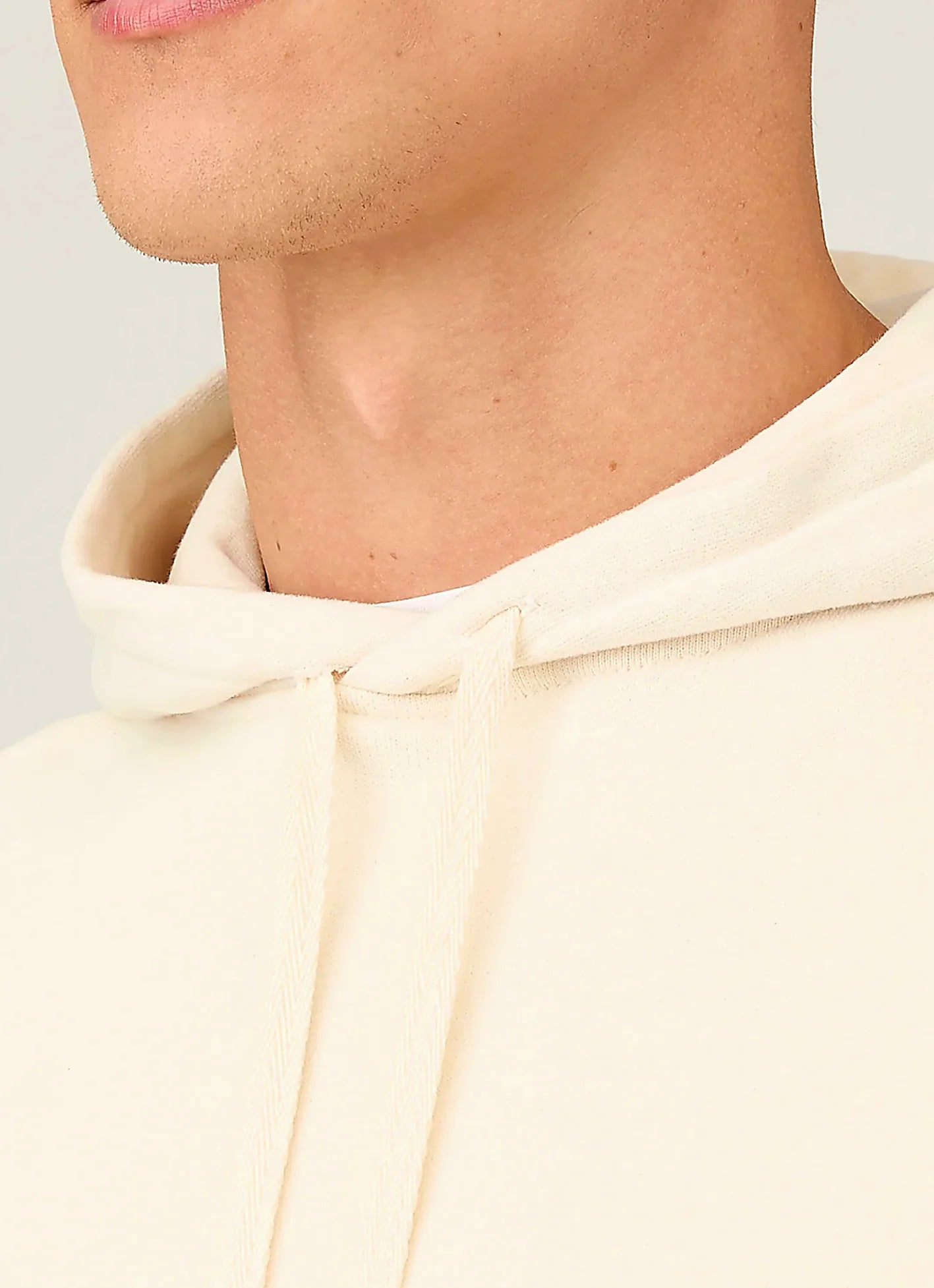 Undyed hoodie for men, loopback