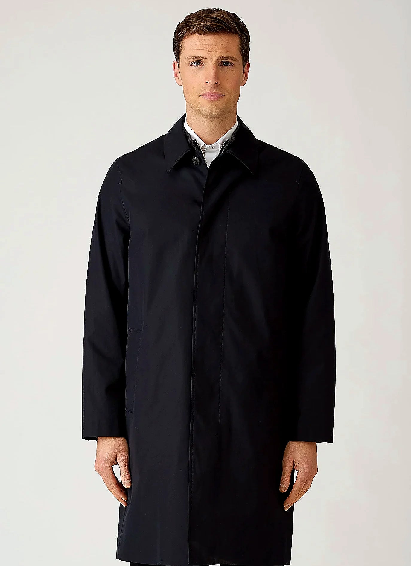 Dark Navy ventile cotton mac for men