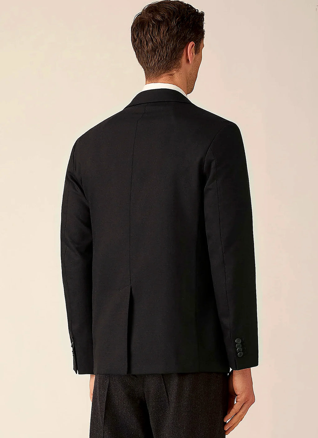 Men's wool cashmere flannel blazer in Charcoal