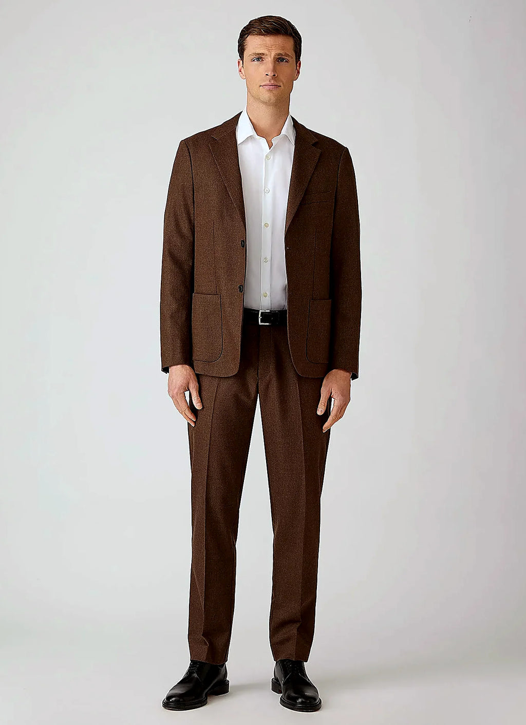 Light Brown blazer in wool cashmere flannel, everyday wear