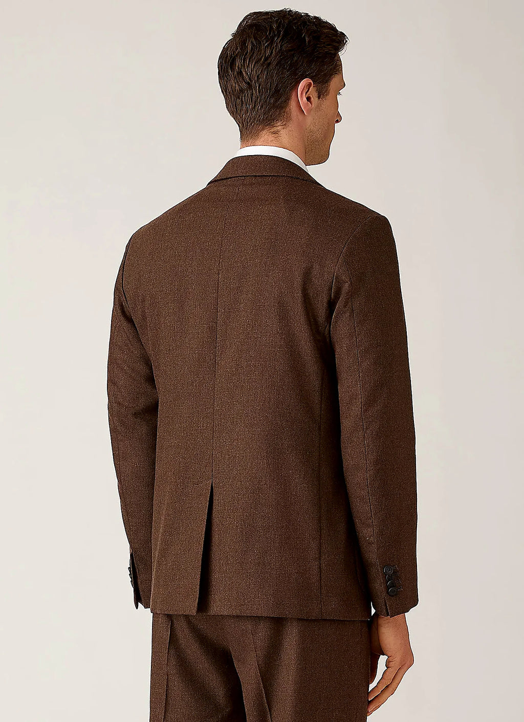 Men's wool cashmere flannel blazer in Light Brown