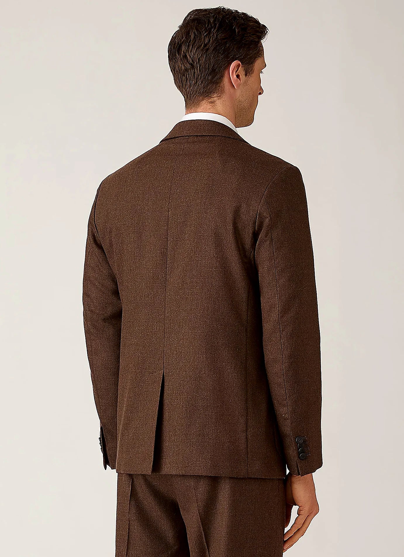 Men's wool cashmere flannel blazer in Light Brown