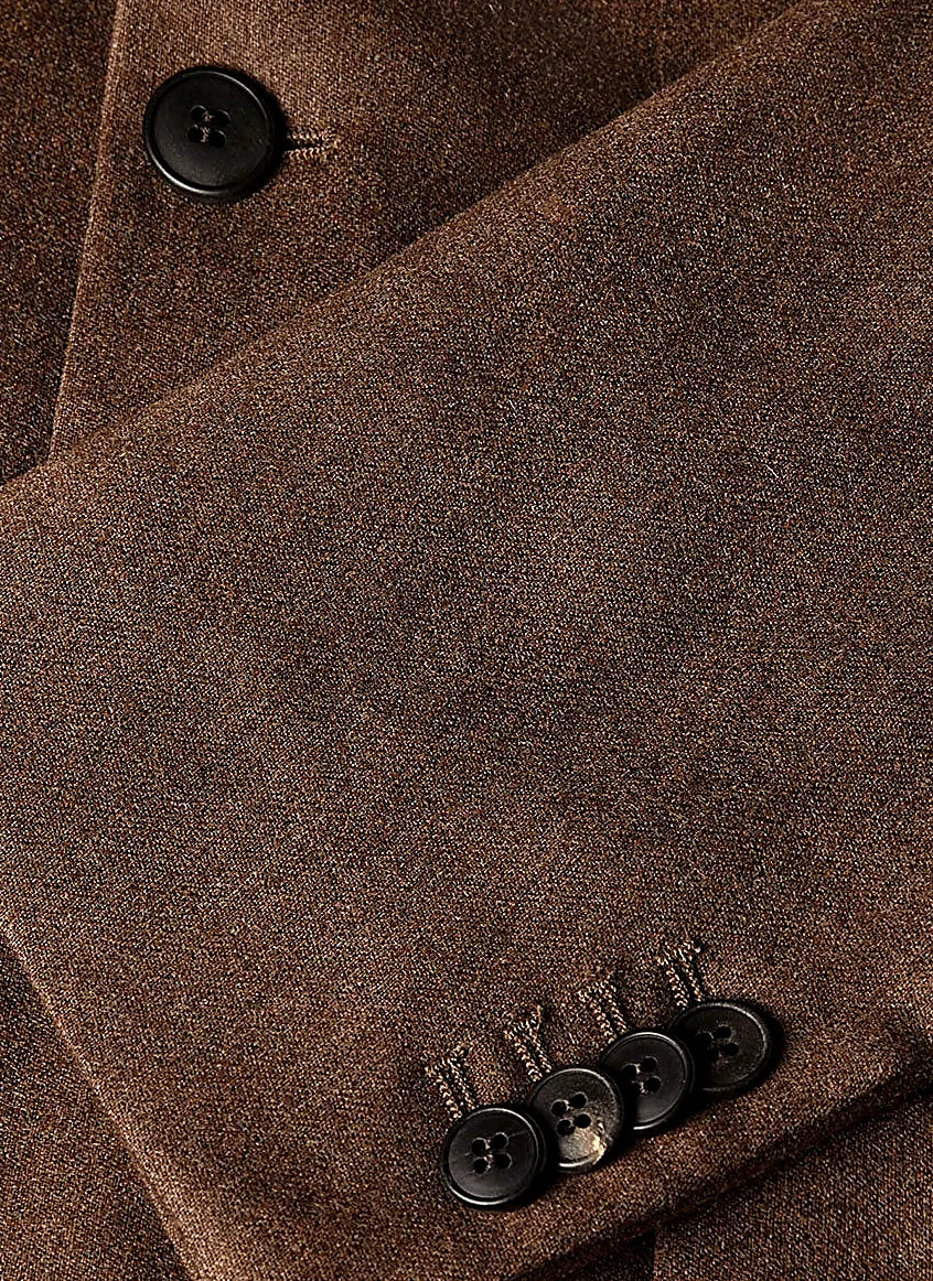 Men's Wool Cashmere Flannel Blazer in Light Brown Melange