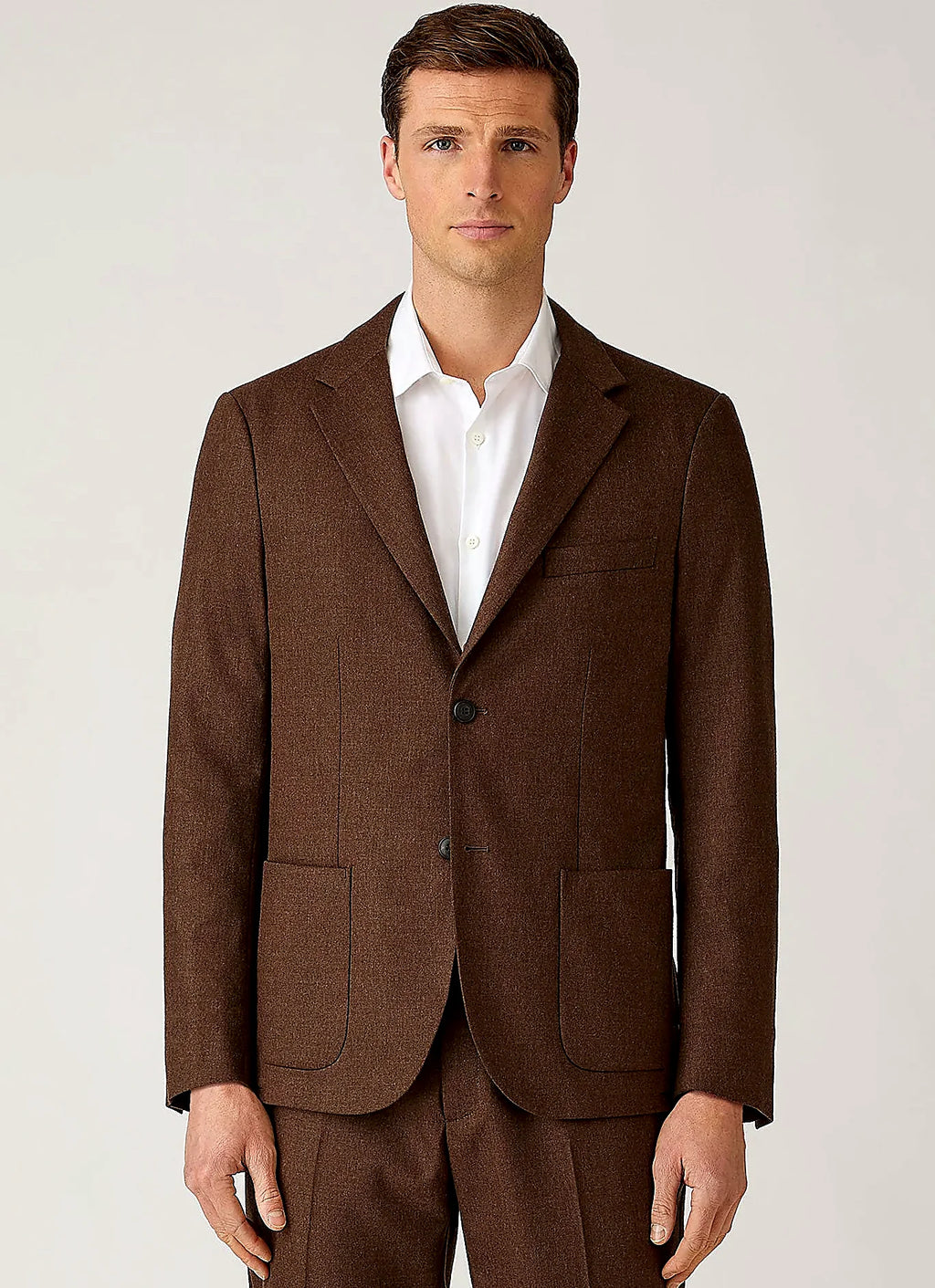 Light Brown wool cashmere flannel blazer for men