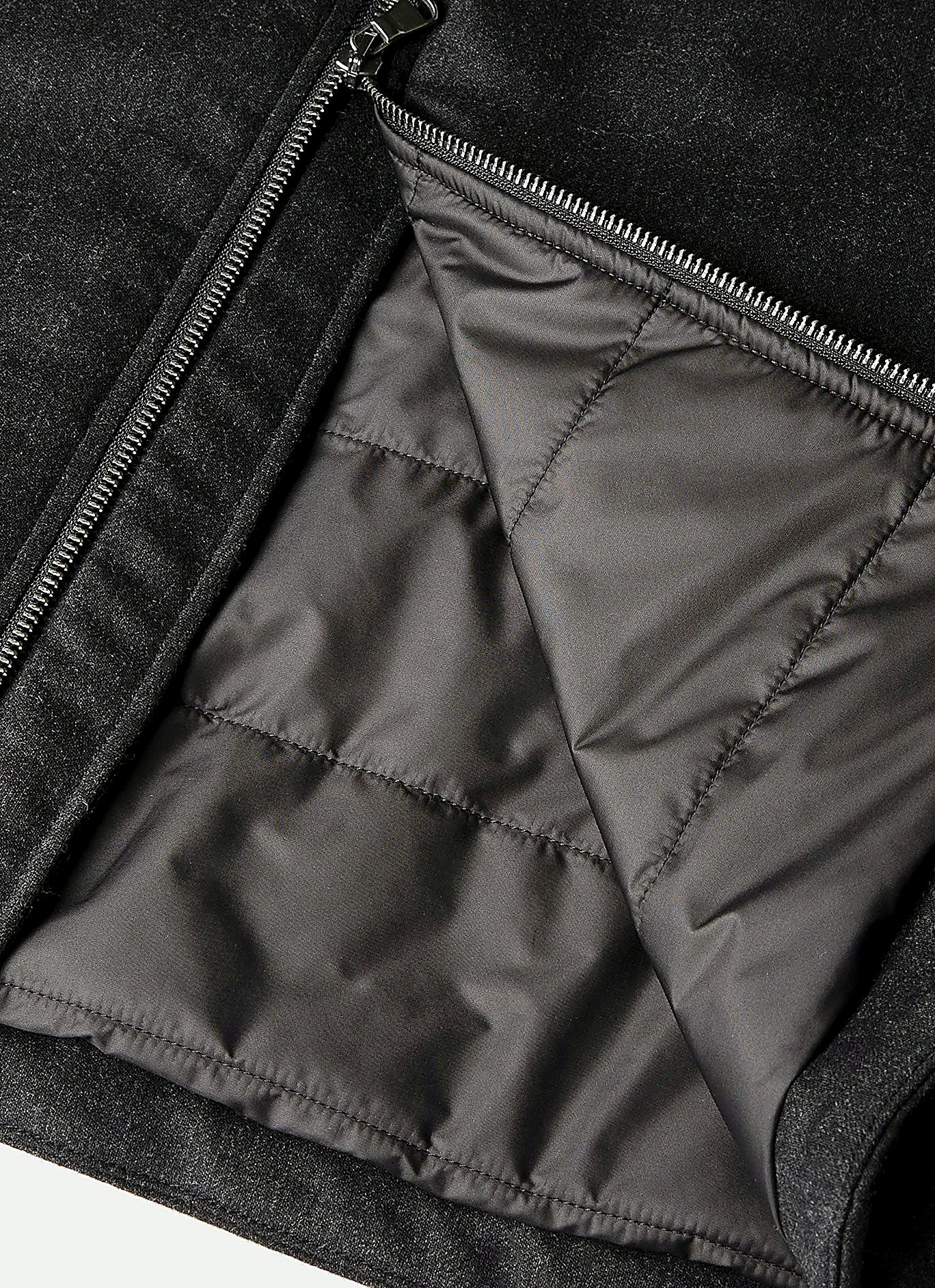 Men's Wool Cashmere Flannel Gilet in Charcoal Melange