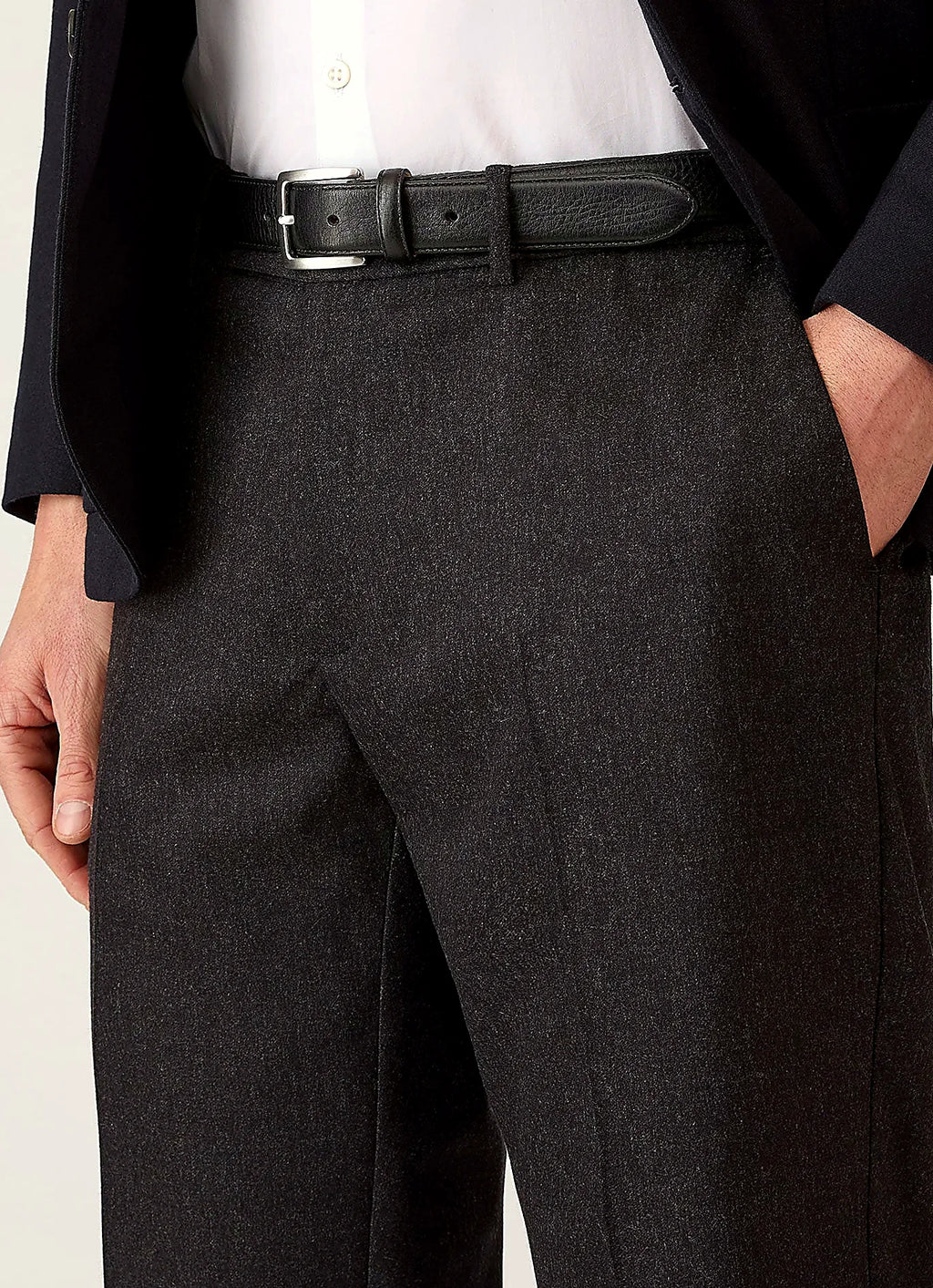 Charcoal trouser for men, wool cashmere flannel