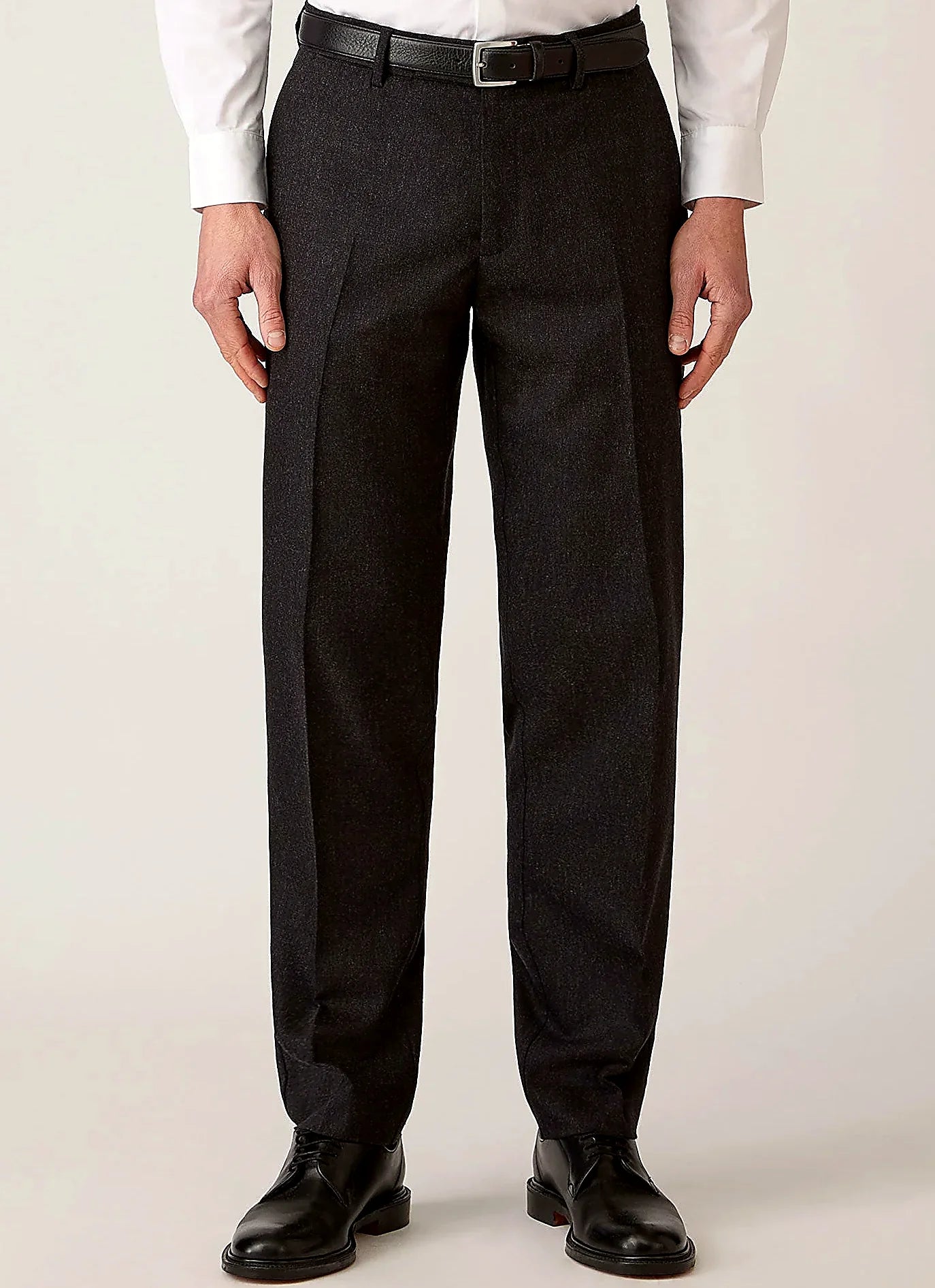 Charcoal wool cashmere flannel trouser for men