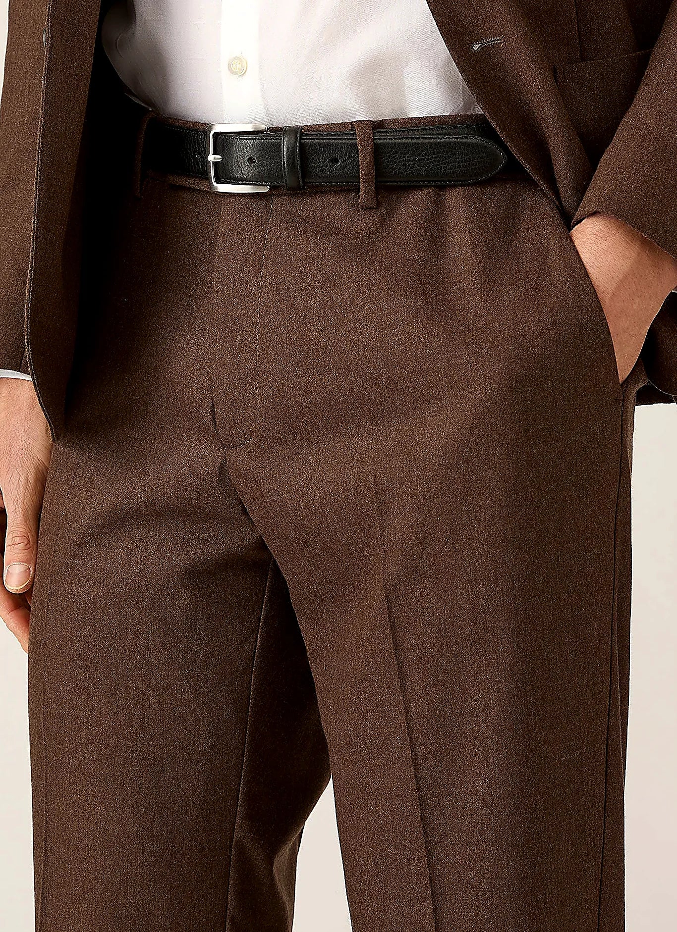 Light Brown trouser for men, wool cashmere flannel