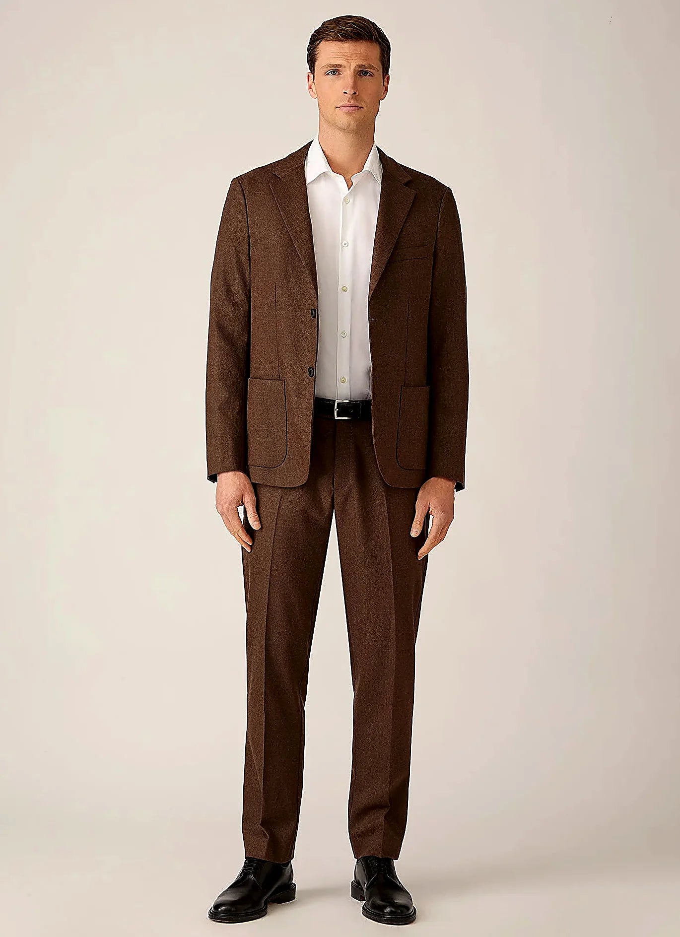 Light Brown trouser in wool cashmere flannel, everyday wear