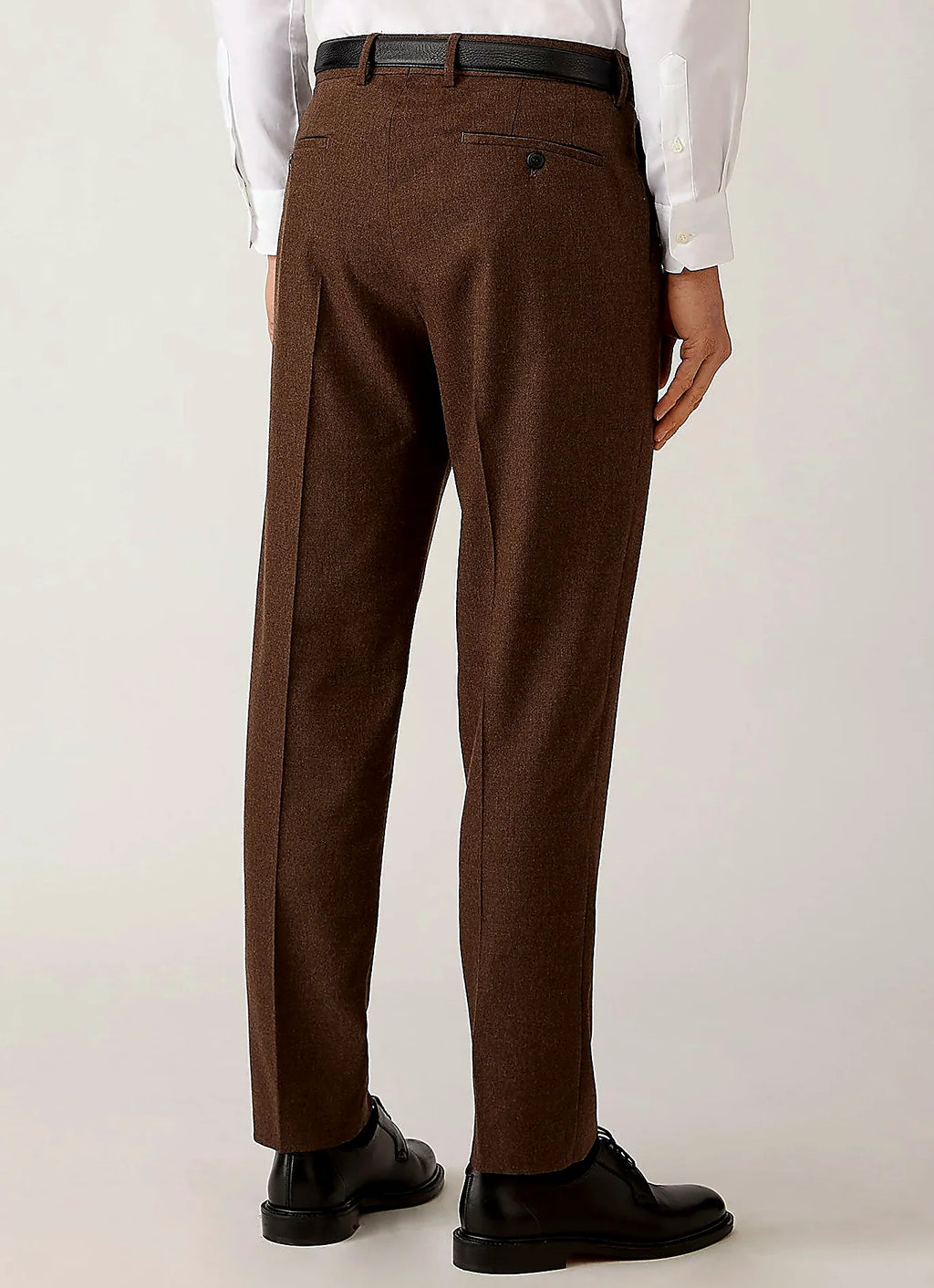 Men's wool cashmere flannel trouser in Light Brown